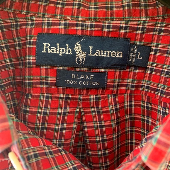 RALPH LAUREN Black Red Plaid Button Down Shirt - Picture 5 of 7